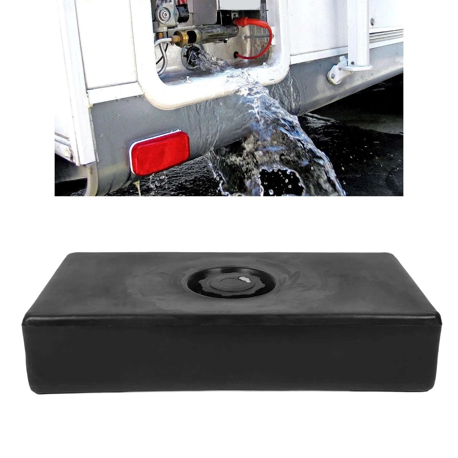 8 Gallon RV Water Holding Tank for Campers, Boats and Trailers-black