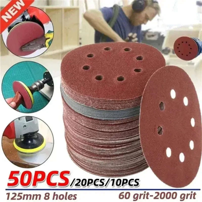 8 Hole Sanding Disc Abrasive Polishing Tool 40–2000 Grit-3000 grit / 50pcs