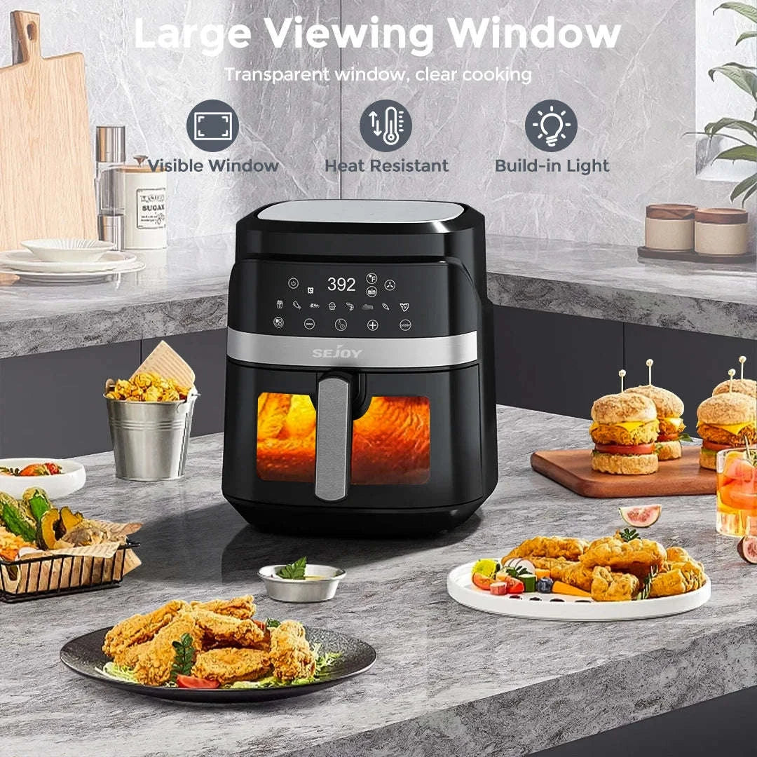 8-in-1 6 Quart Electric Air Fryer Oven-United States / black