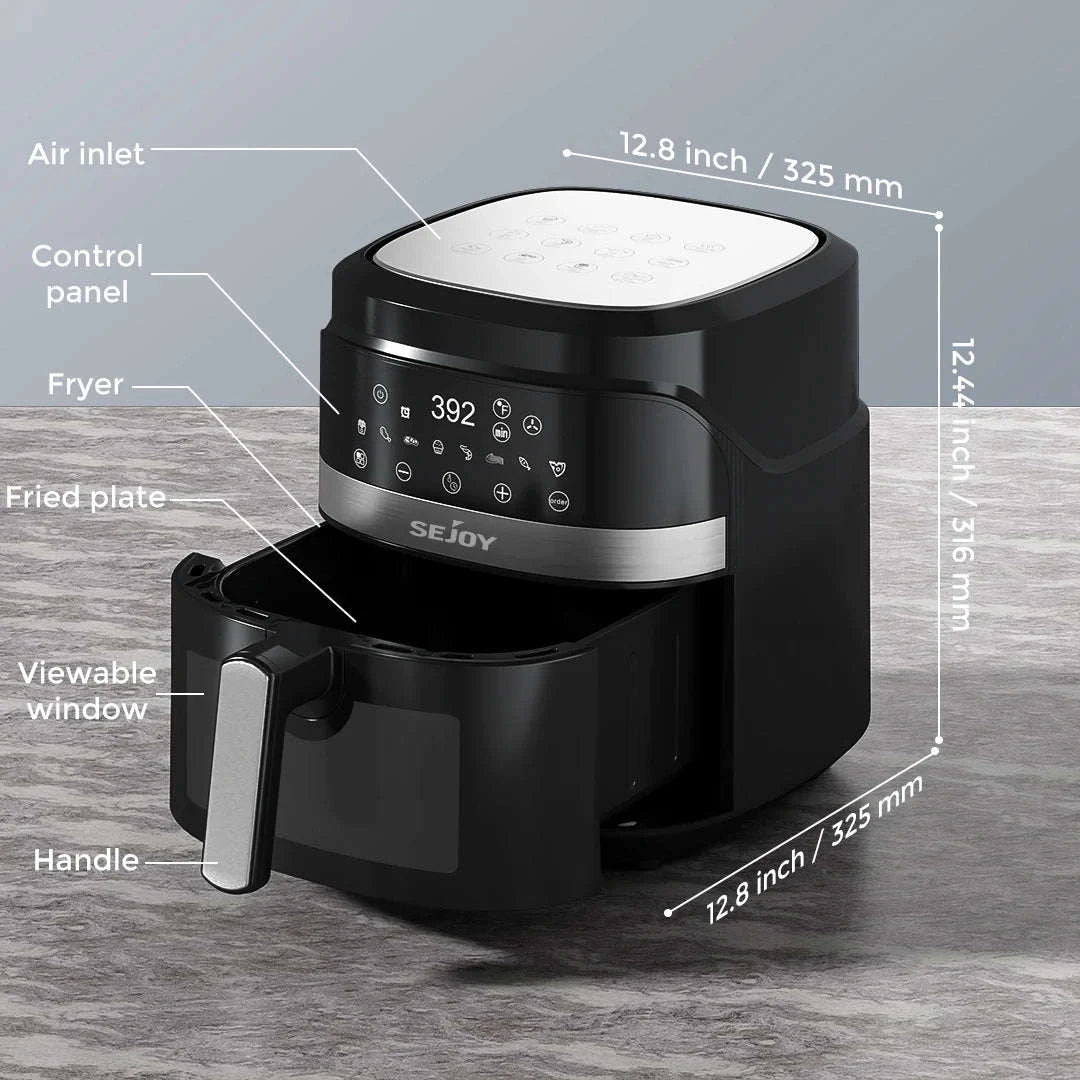 8-in-1 6 Quart Electric Air Fryer Oven-United States / black