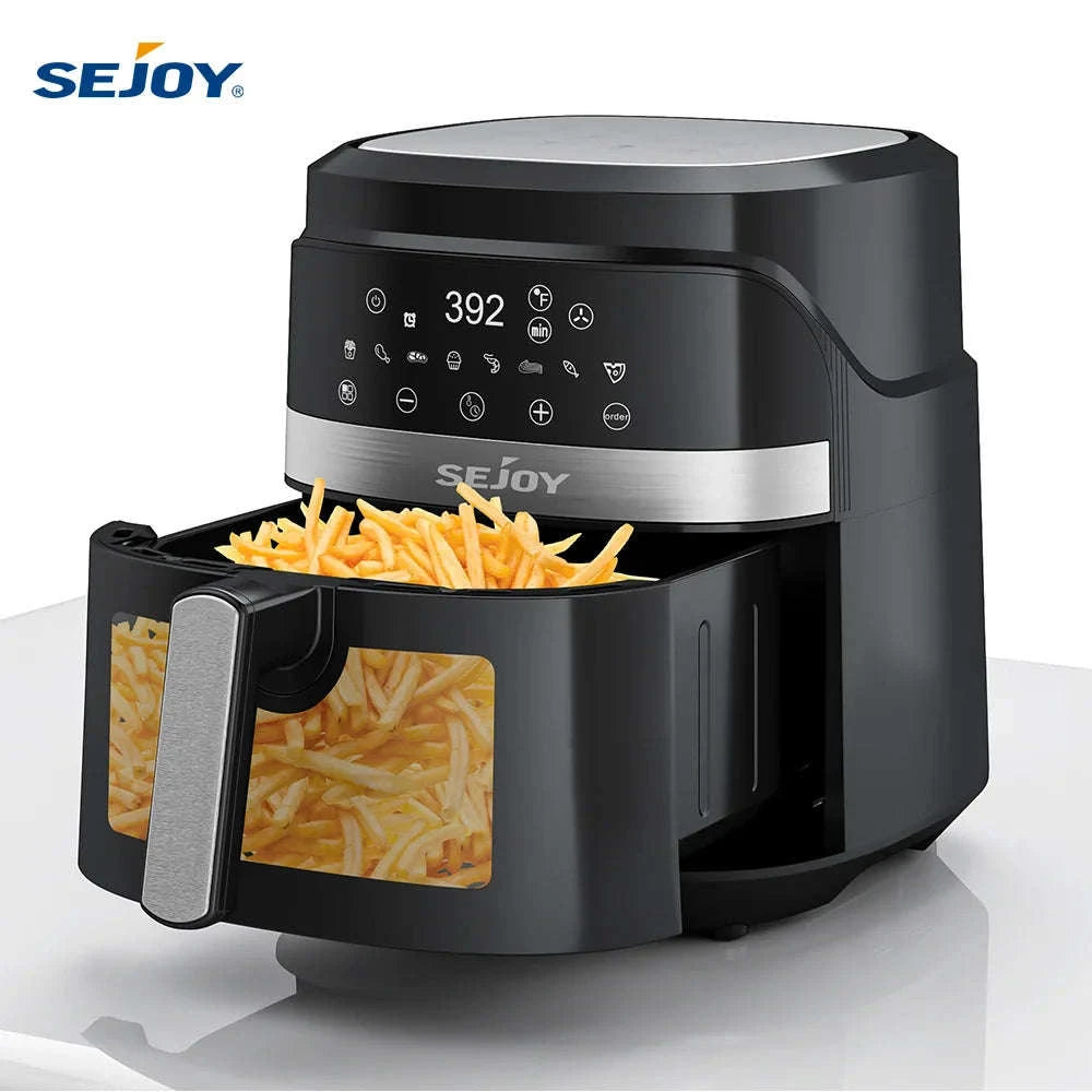 8-in-1 6 Quart Electric Air Fryer Oven-United States / black