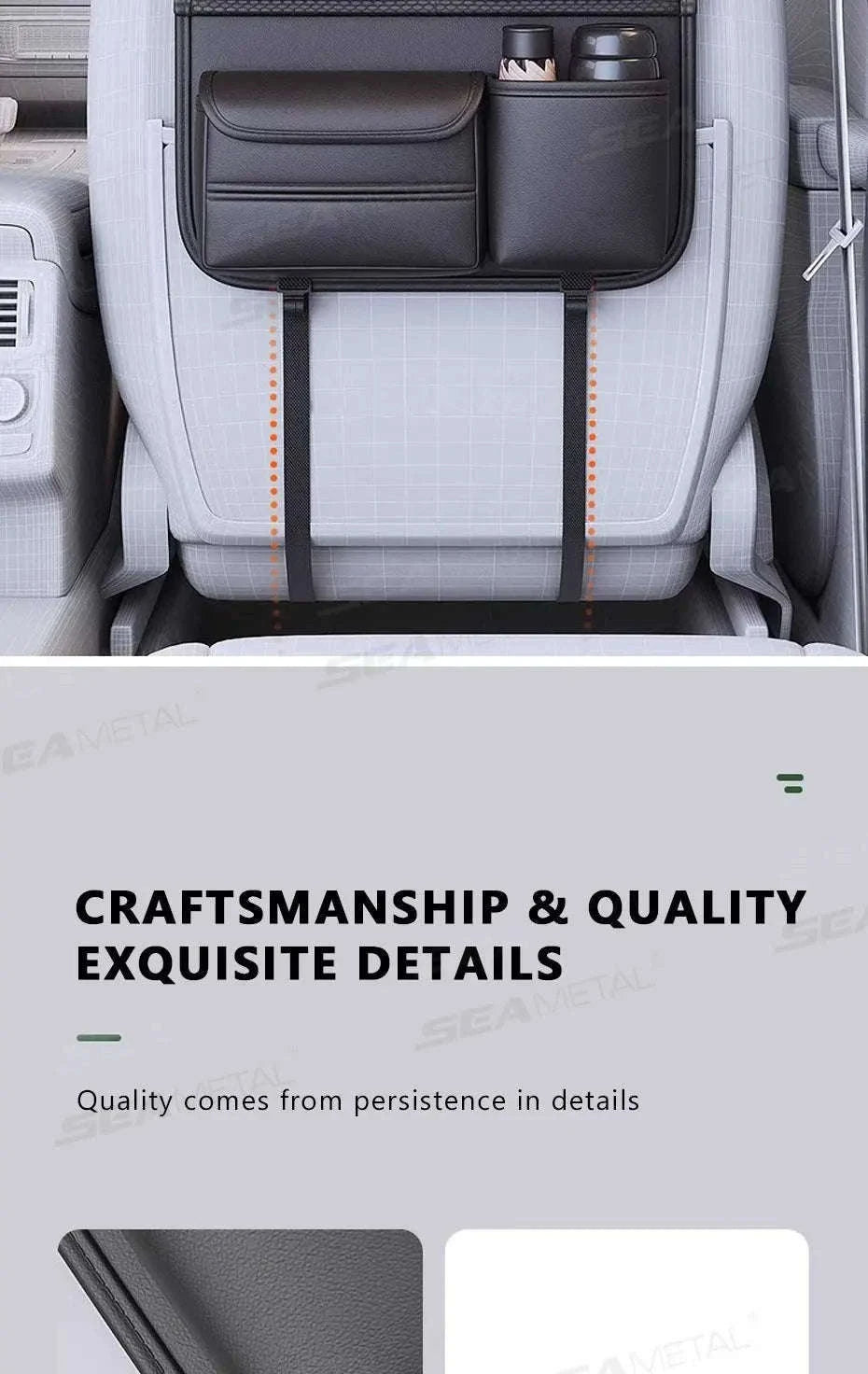 8-in-1 Car Seat Back Storage Bag with Foldable Tray-upgraded version