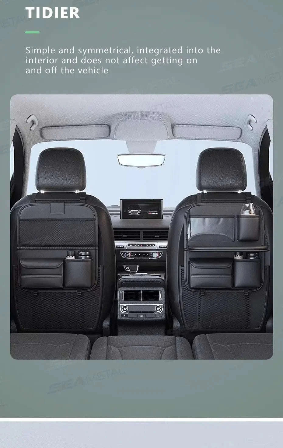 8-in-1 Car Seat Back Storage Bag with Foldable Tray-upgraded version
