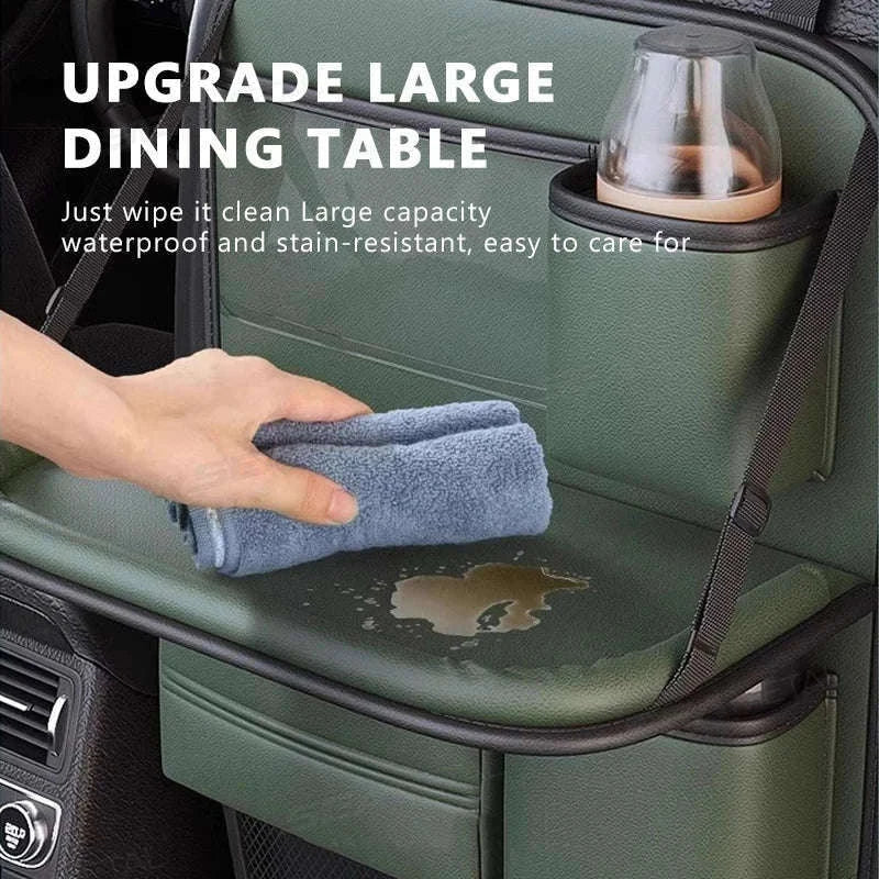 8-in-1 Car Seat Back Storage Bag with Foldable Tray-upgraded version