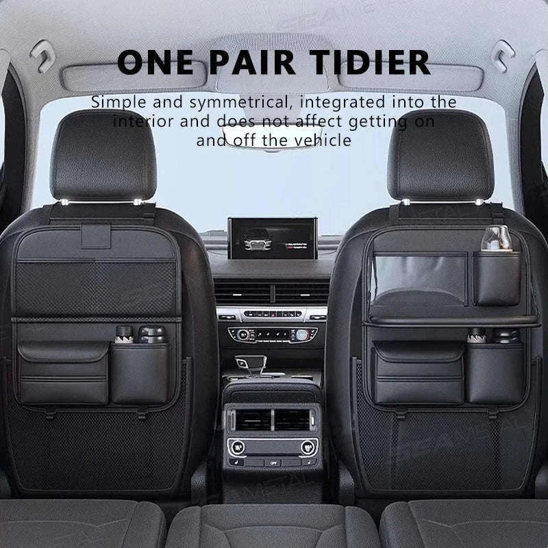 8-in-1 Car Seat Back Storage Bag with Foldable Tray-upgraded version