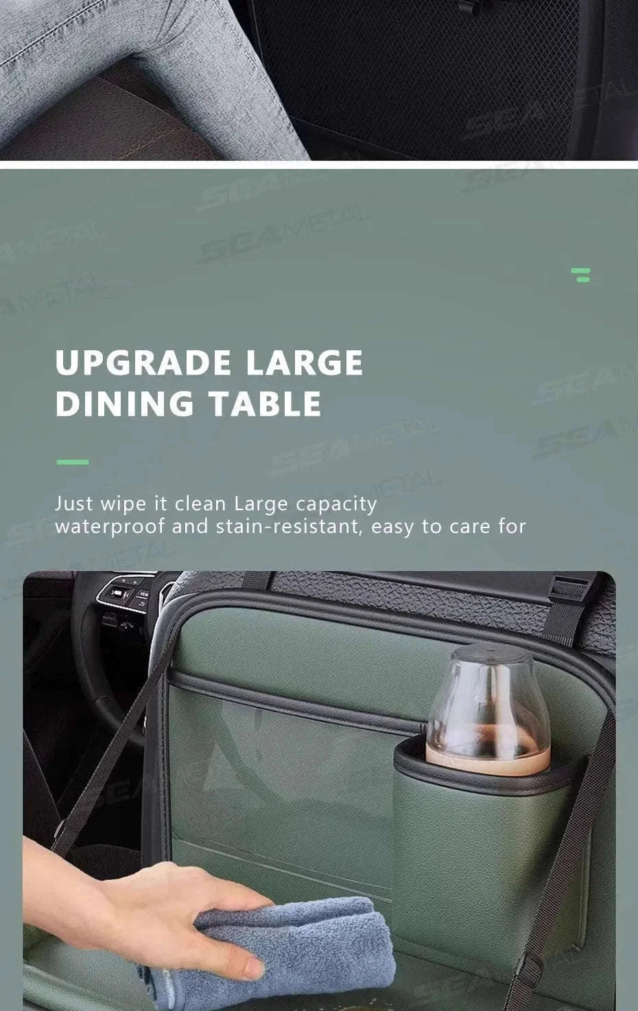 8-in-1 Car Seat Back Storage Bag with Foldable Tray-upgraded version