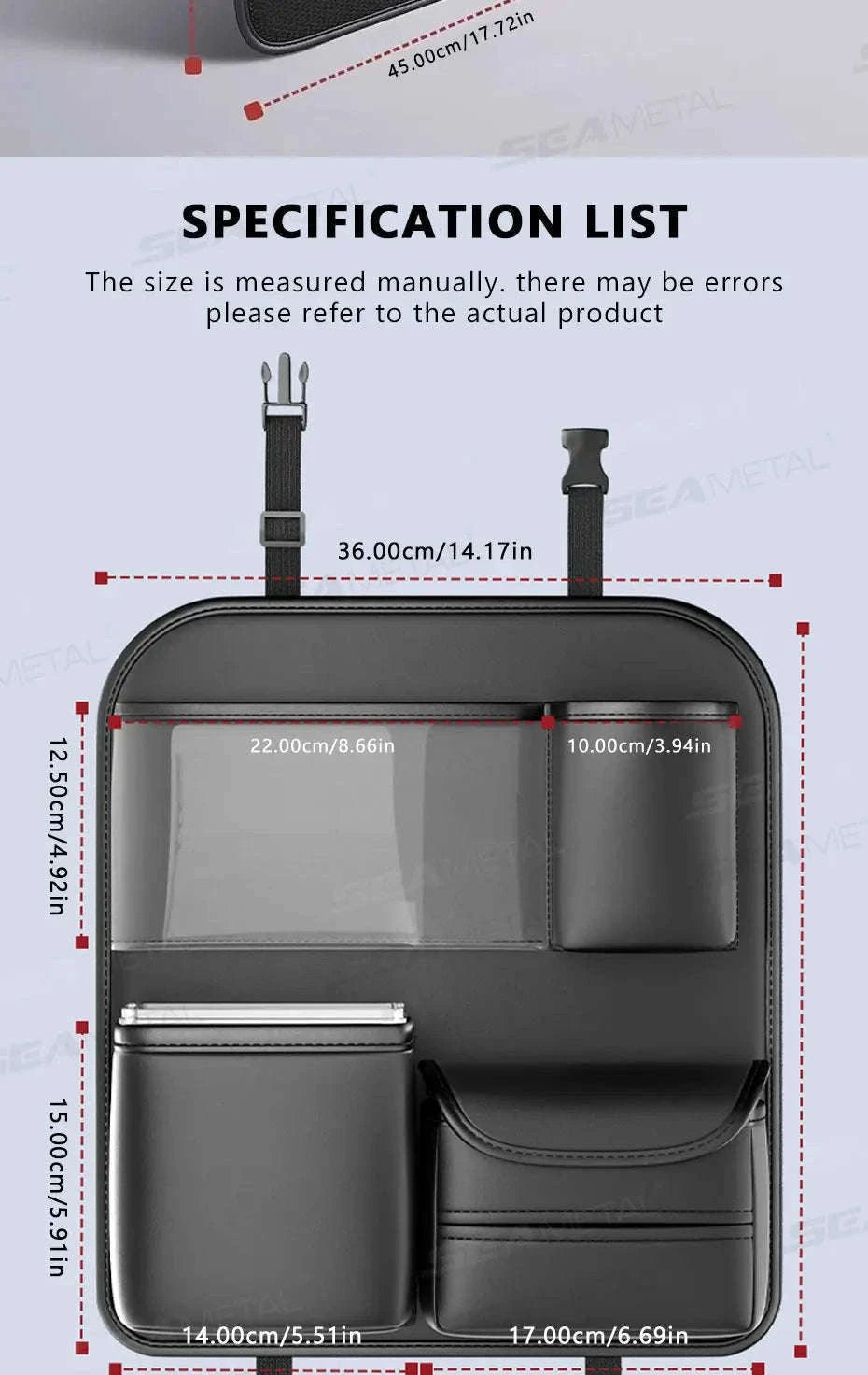 8-in-1 Car Seat Back Storage Bag with Foldable Tray-upgraded version