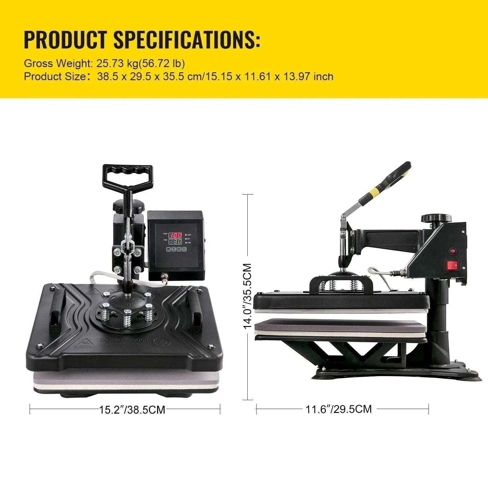 8-in-1 Heat Press Machine 12x15 & 15x15 Sublimation Kit-8 in 1 12 x 15 inch / spain