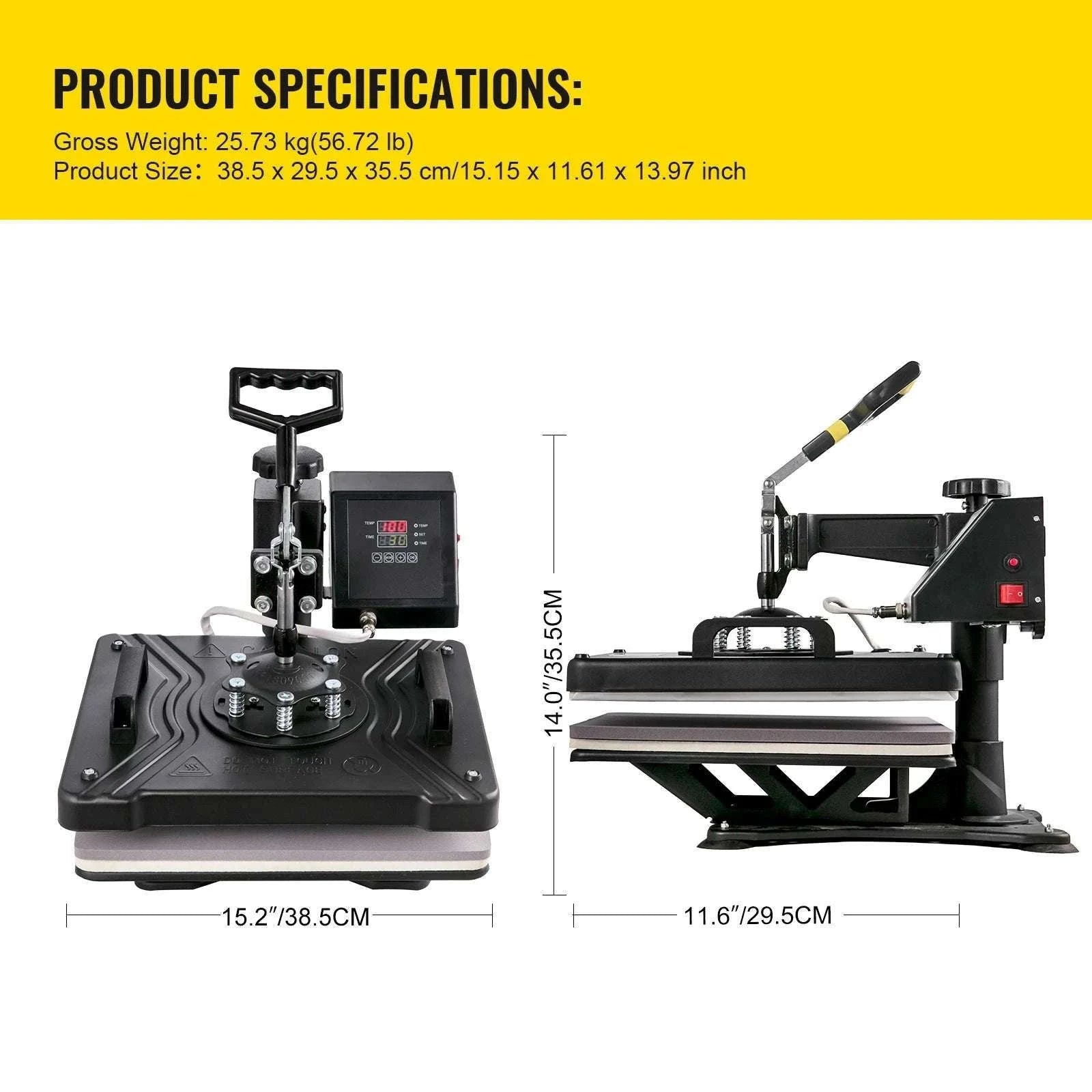 8-in-1 Heat Press Machine 12x15 & 15x15 Sublimation Kit-8 in 1 12 x 15 inch / spain