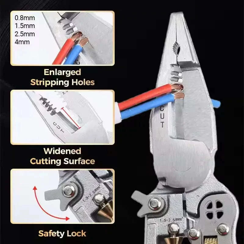 8-in-1 Multi-Function Wire Stripper, Cutter & Crimping Pliers Tool-Default Title