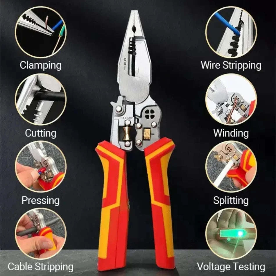8-in-1 Multi-Function Wire Stripper, Cutter & Crimping Pliers Tool-Default Title