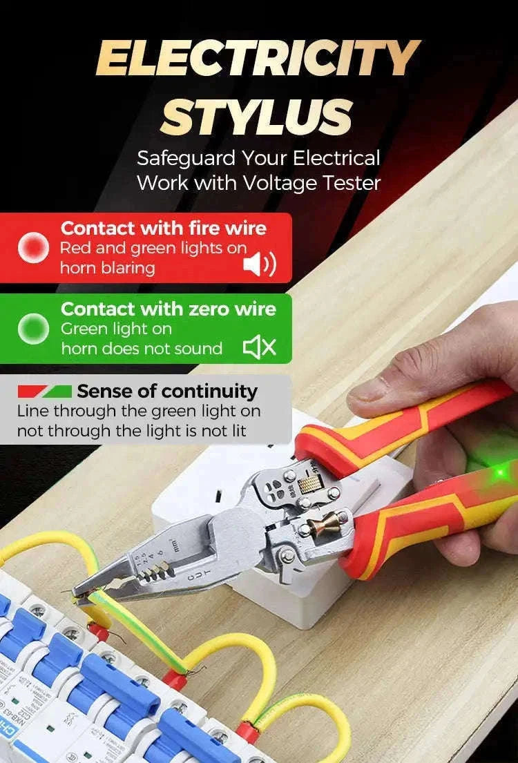 8-in-1 Multi-Function Wire Stripper, Cutter & Crimping Pliers Tool-Default Title
