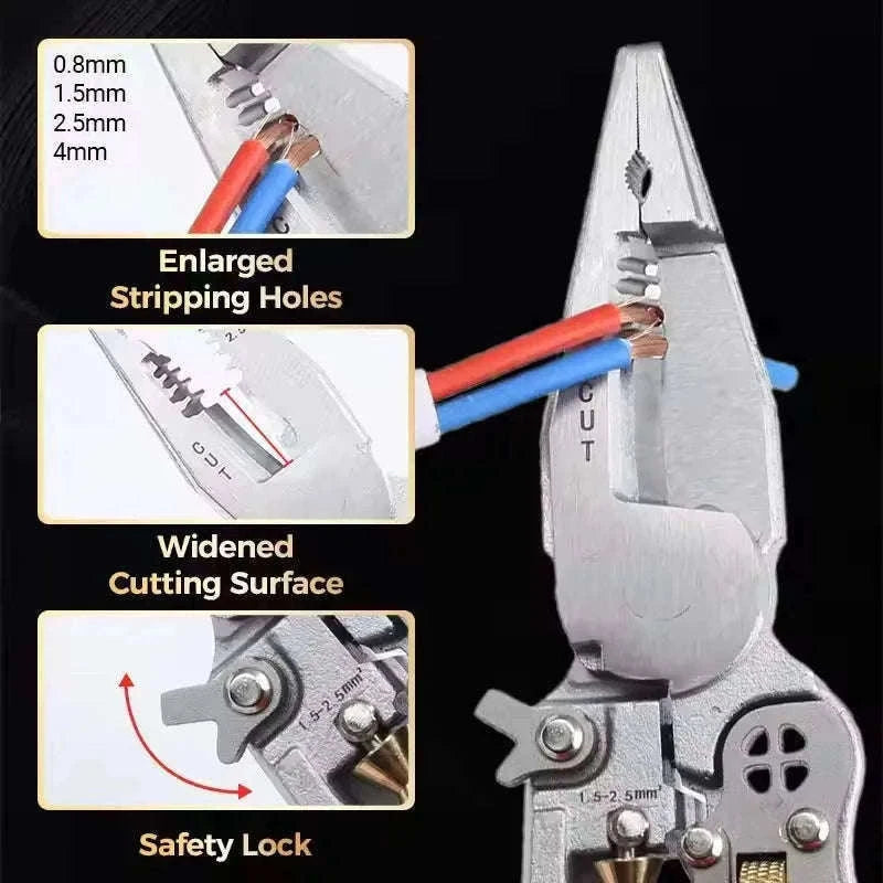8-in-1 Multi-Function Wire Stripper, Cutter & Crimping Pliers Tool-Default Title