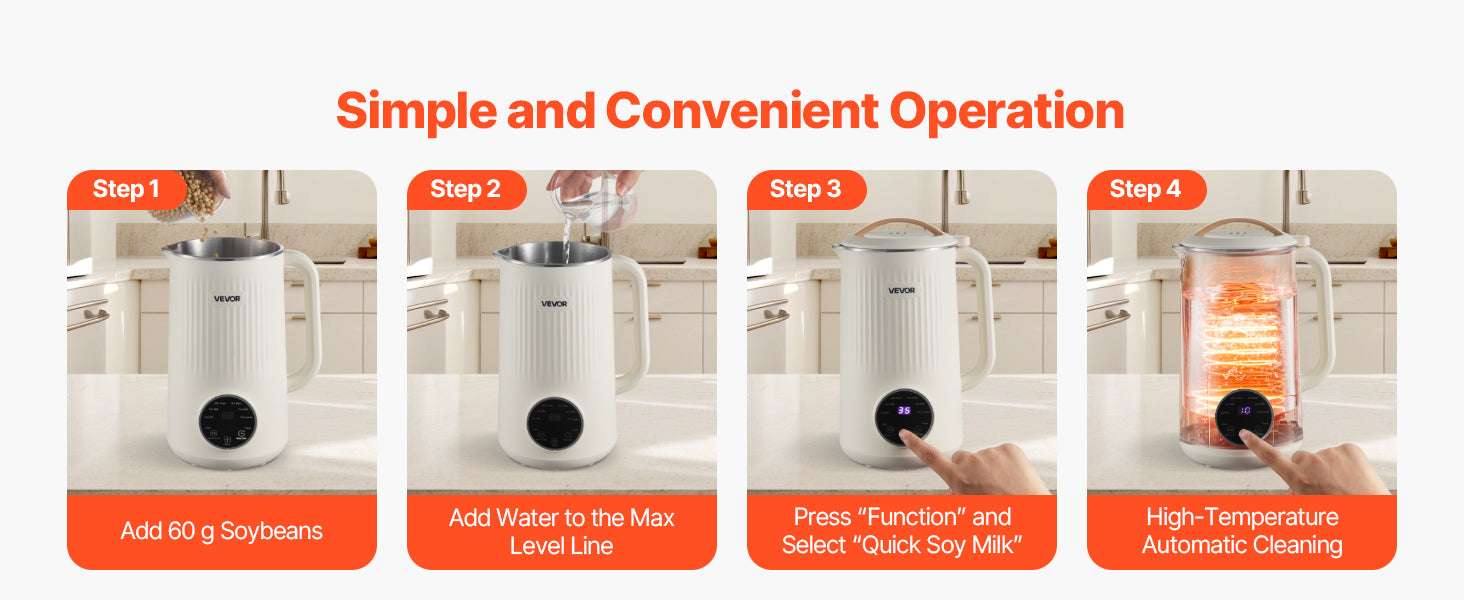 8-in-1 Nut Milk Maker with Self-Cleaning & 12-Hour Timer-600ML / United States