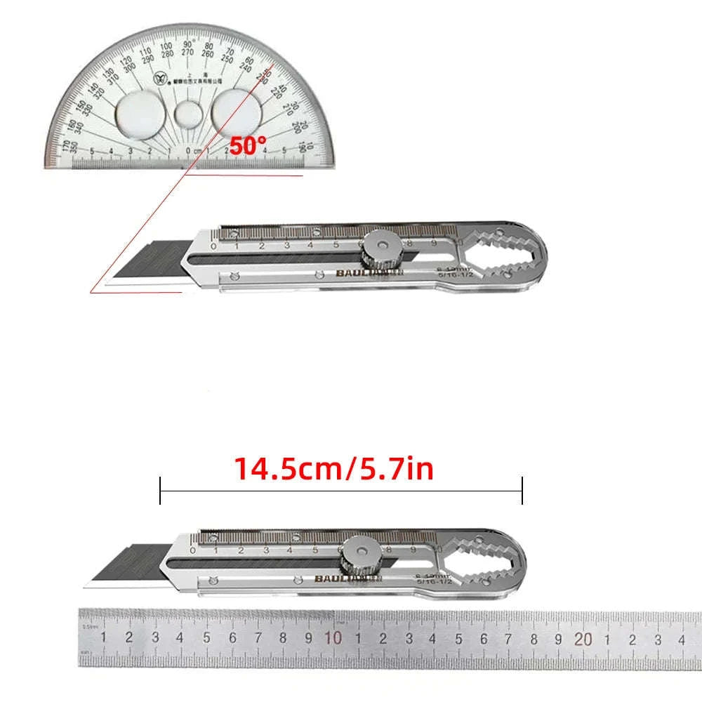 8‑in‑1 Stainless Steel Utility Knife Box Cutter-10 Blades