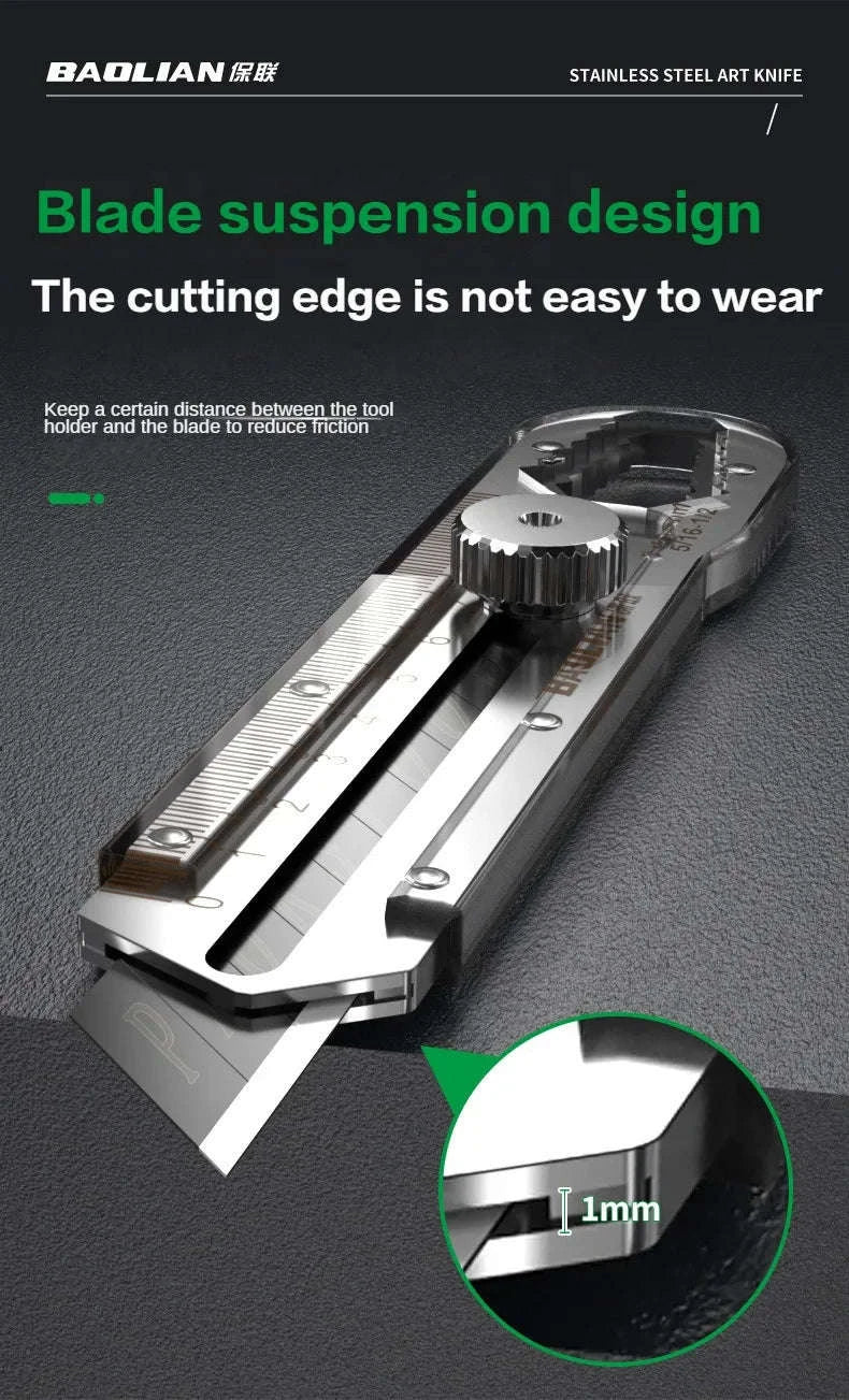 8‑in‑1 Stainless Steel Utility Knife Box Cutter-10 Blades