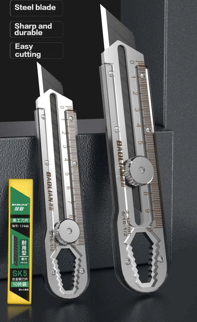 8‑in‑1 Stainless Steel Utility Knife Box Cutter-10 Blades