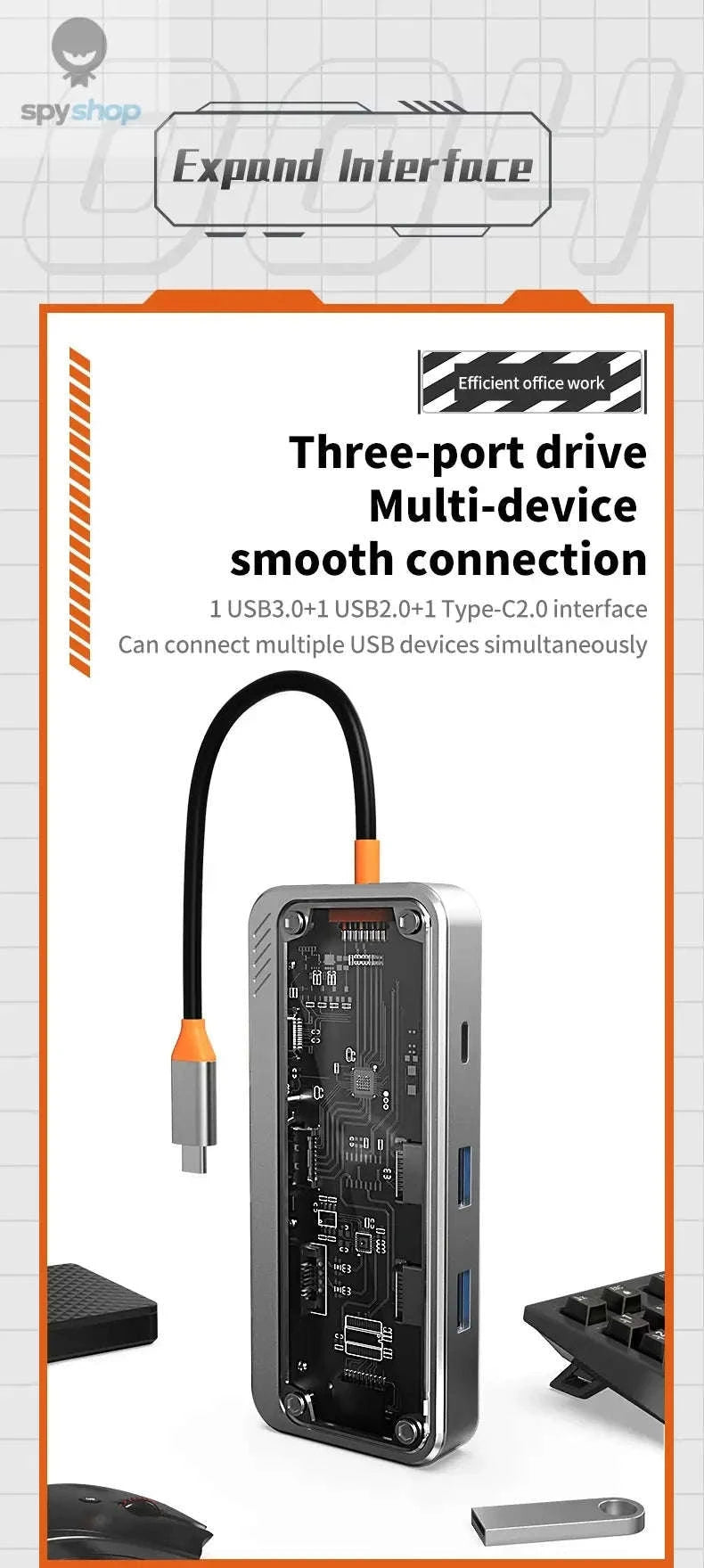 8‑in‑1 USB‑C Docking Station Hub for MacBook Pro & Air-10in1 -SW10V