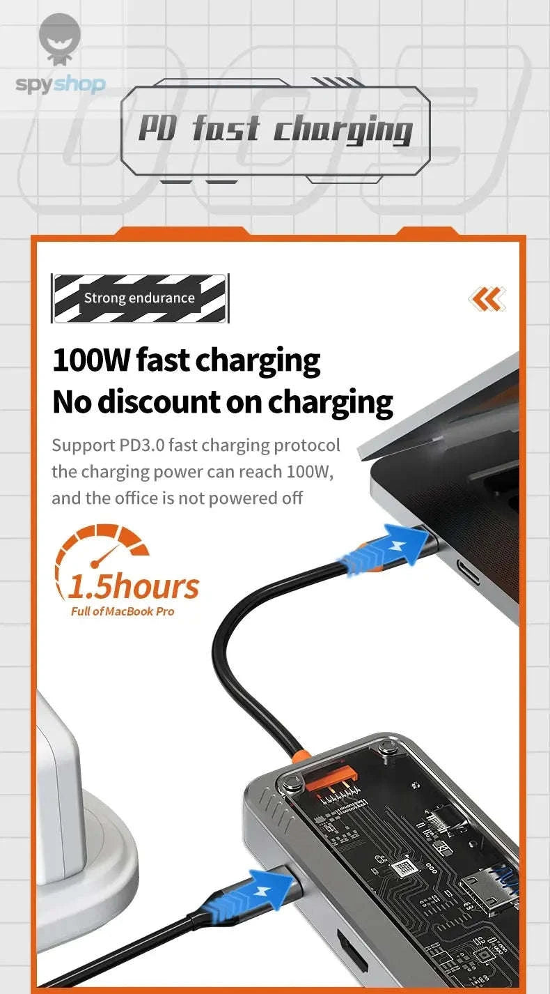 8‑in‑1 USB‑C Docking Station Hub for MacBook Pro & Air-10in1 -SW10V