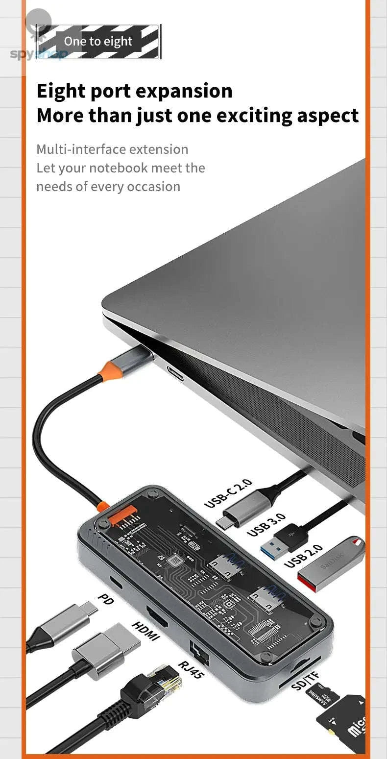 8‑in‑1 USB‑C Docking Station Hub for MacBook Pro & Air-10in1 -SW10V