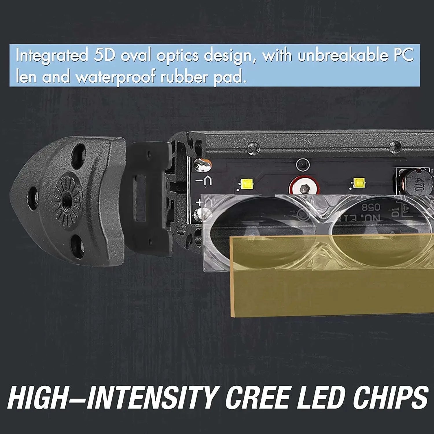 8 Inch 12V 24V Slim LED Light Bar Spotlight-1pc 8 inch white