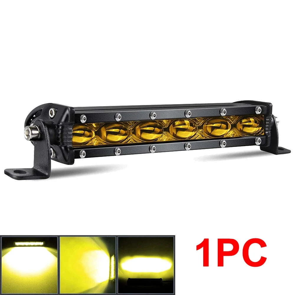 8 Inch 12V 24V Slim LED Light Bar Spotlight-1pc 8 inch white