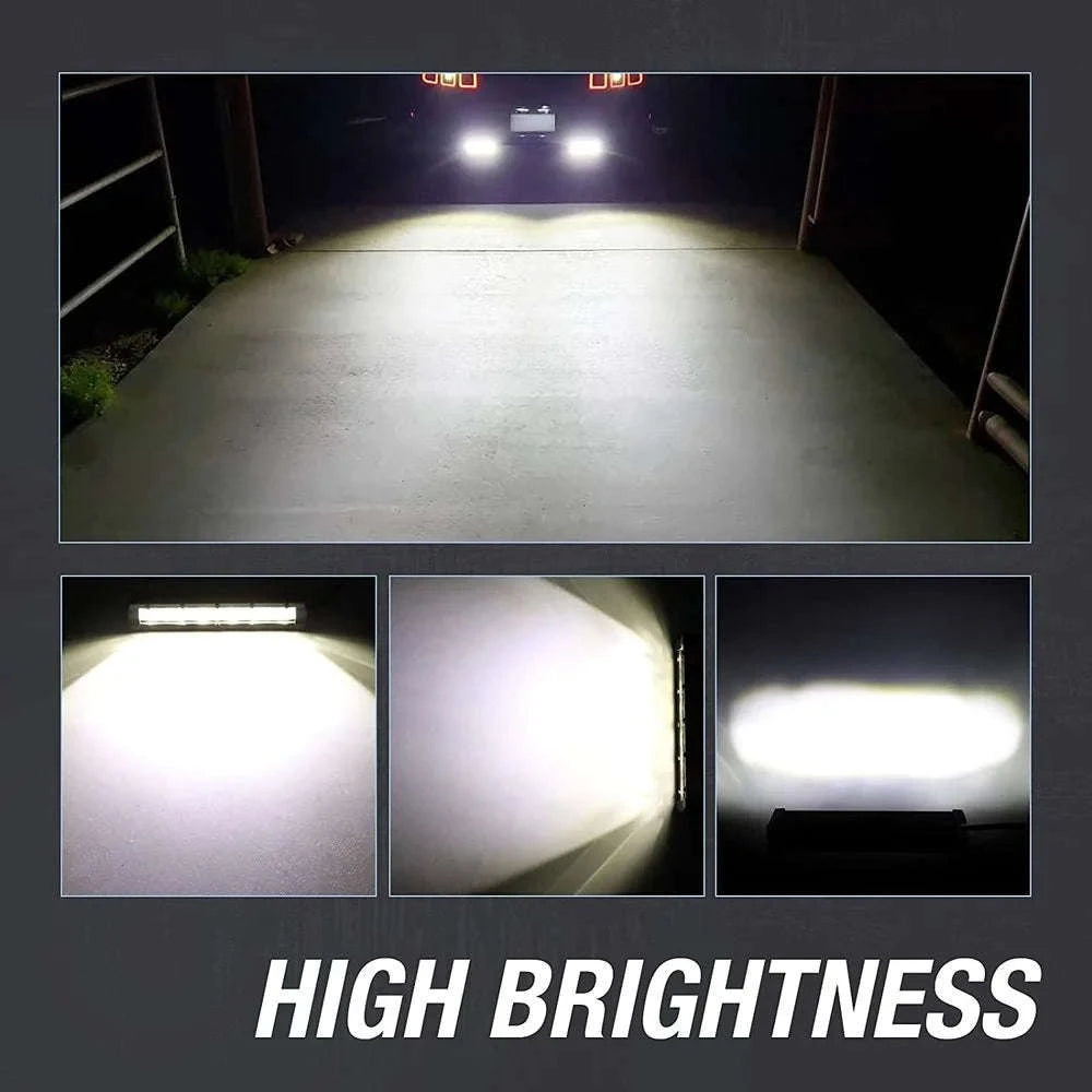 8 Inch 12V 24V Slim LED Light Bar Spotlight-1pc 8 inch white