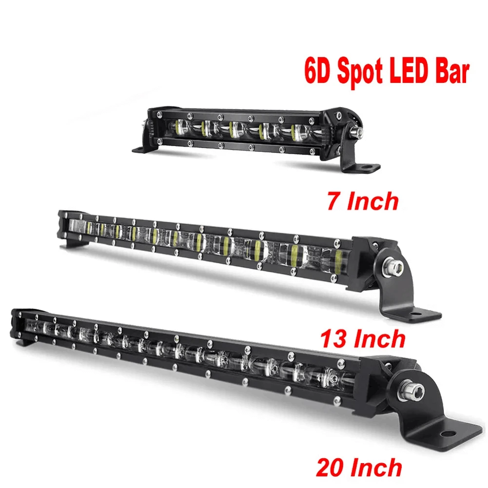 8 Inch 12V 24V Slim LED Light Bar Spotlight-1pc 8 inch white