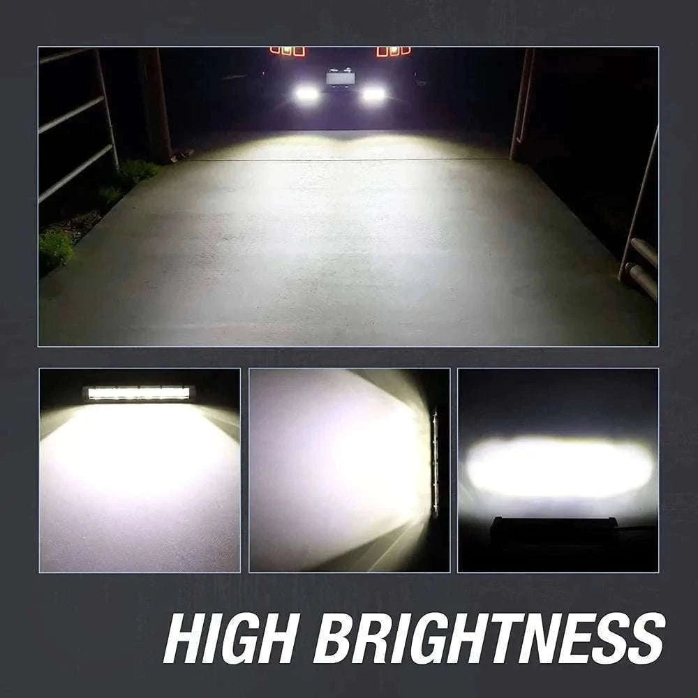 8 Inch 12V 24V Slim LED Light Bar Spotlight Work Light-1pc 8 inch white