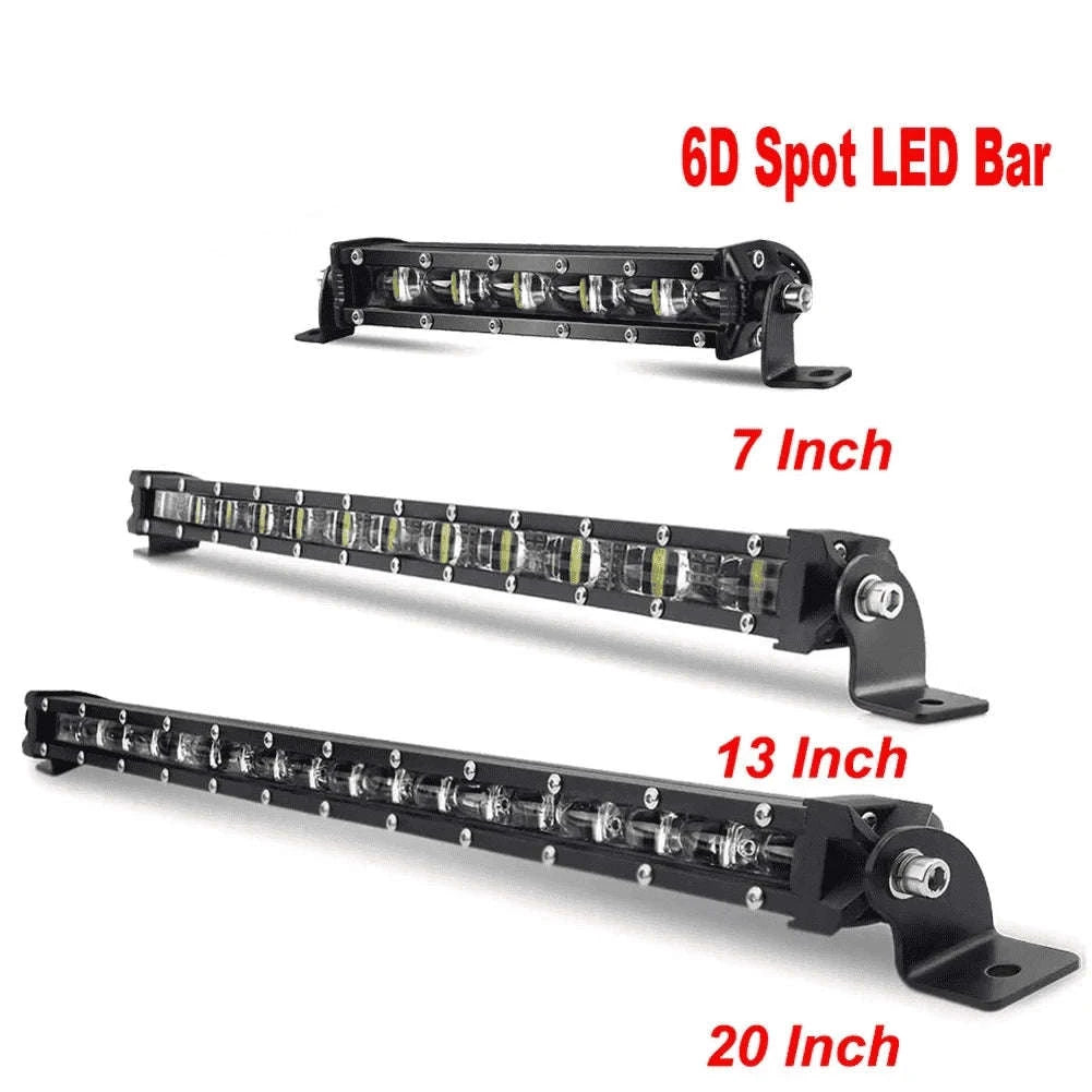 8 Inch 12V 24V Slim LED Light Bar Spotlight Work Light-1pc 8 inch white