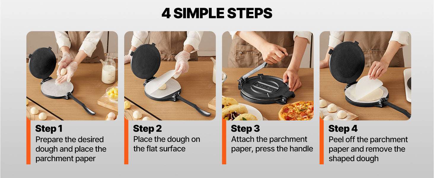8-Inch Cast Iron Tortilla Press with 10.5" Pan & Easy Handle-8inch / United States