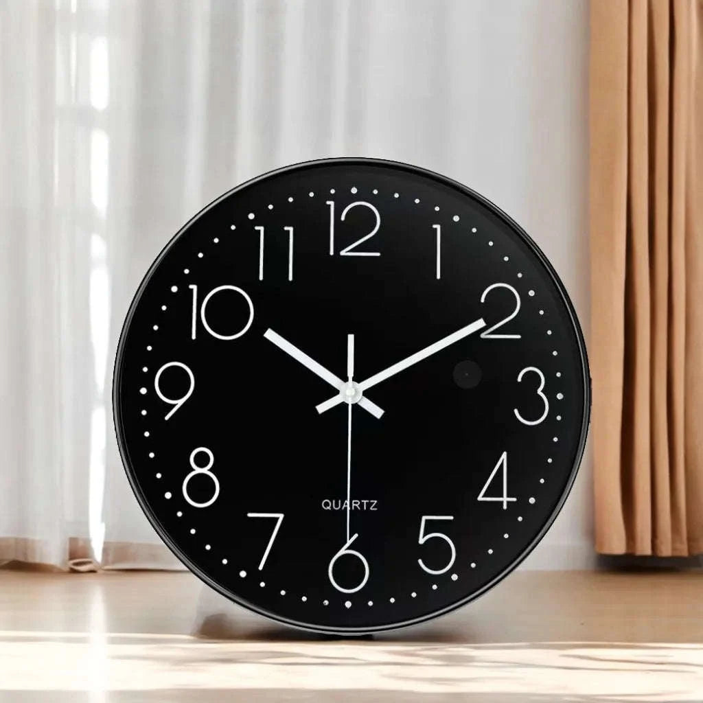8‑Inch Creative Nanny Wall Clock with Hidden IP Camera-black / Add 64G Card
