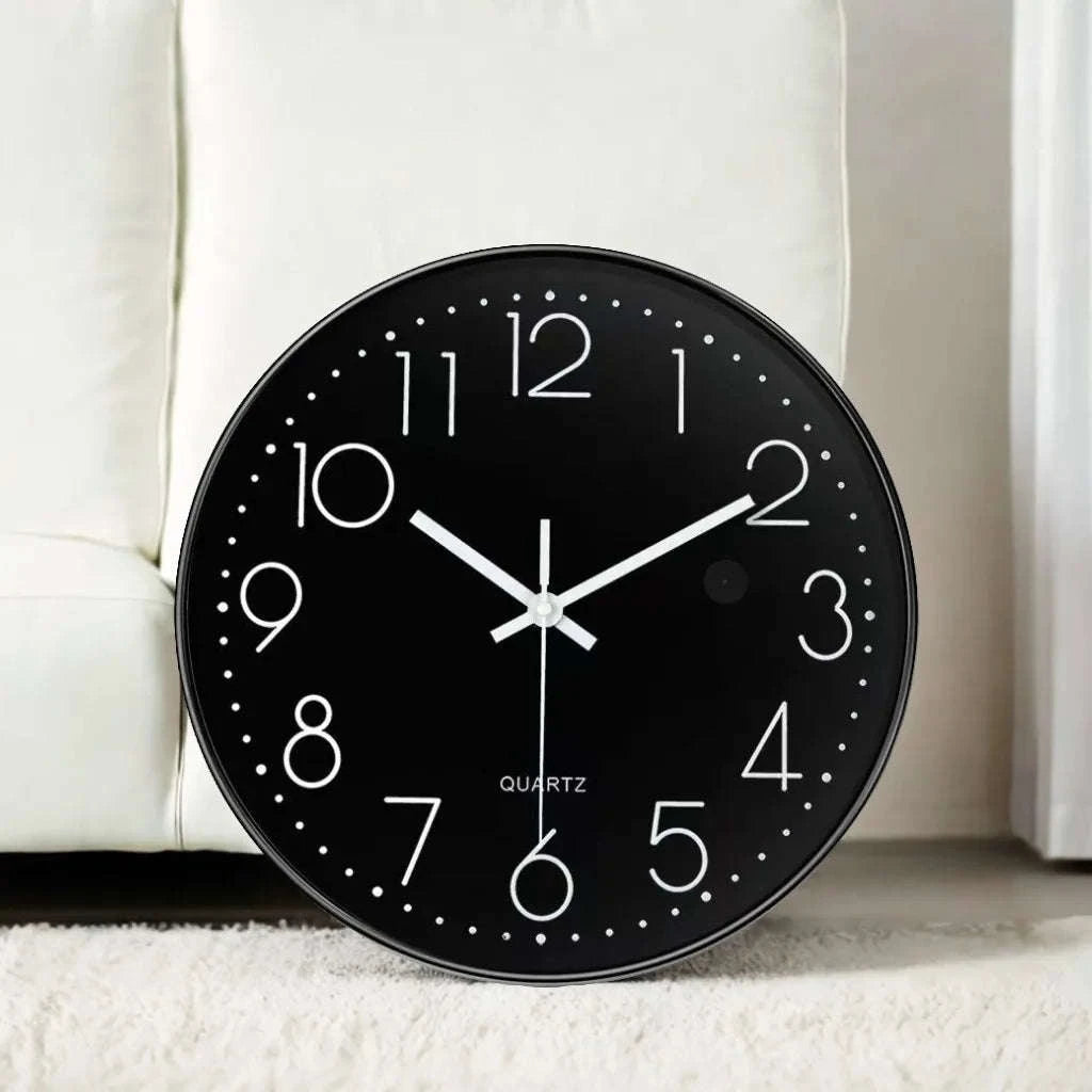 8‑Inch Creative Nanny Wall Clock with Hidden IP Camera-black / Add 64G Card