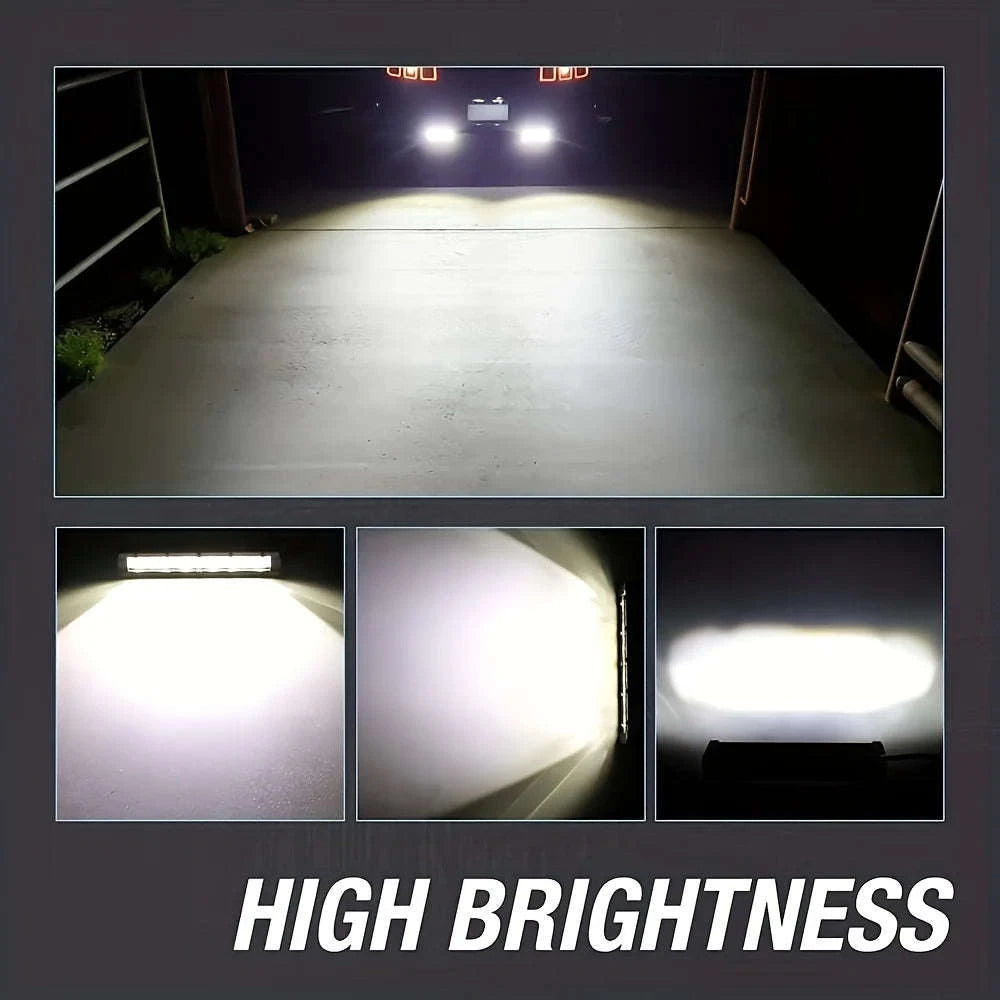 8 Inch LED Light Bar 12V 24V 18W Spot Beam IP68-1pc 8inch white