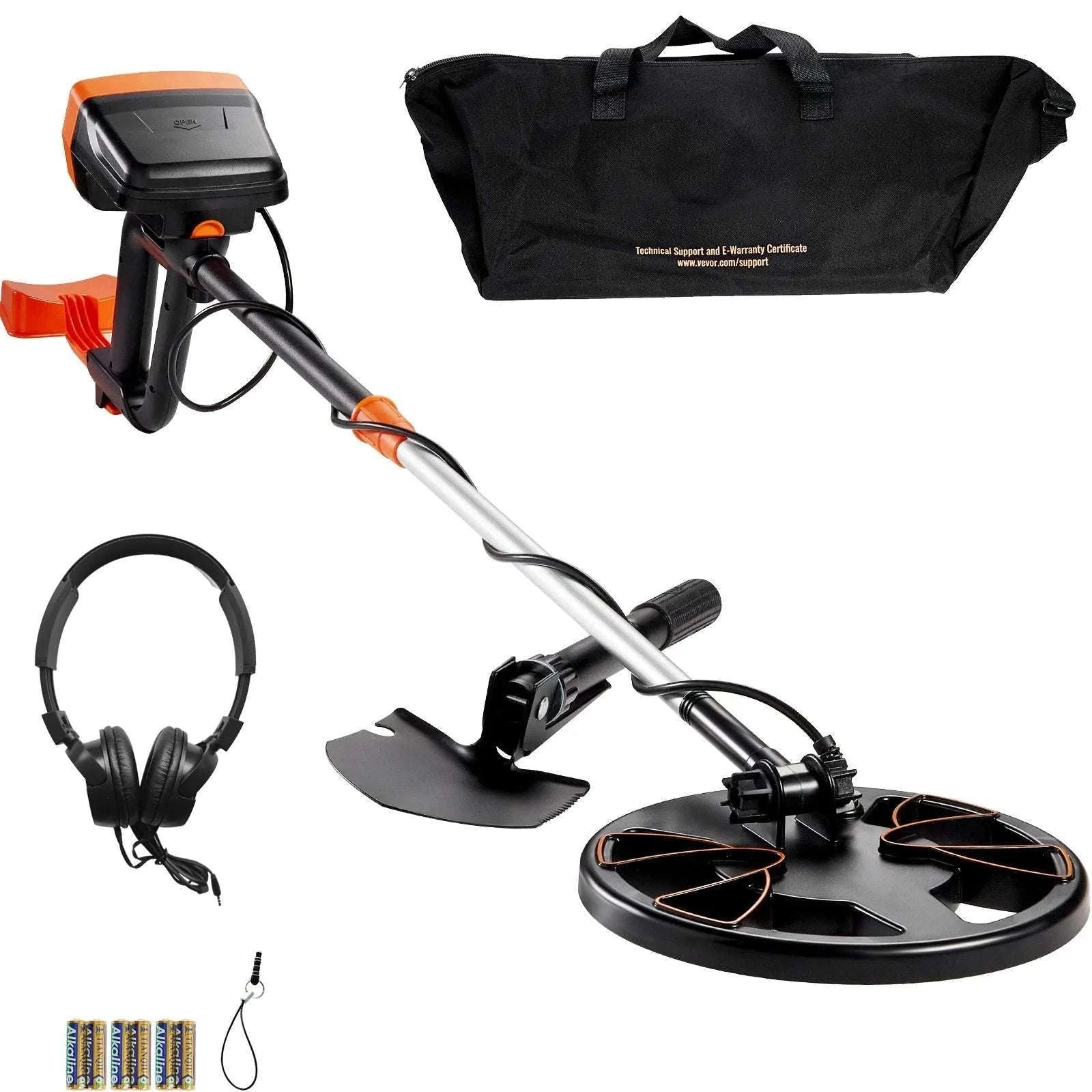 8-Inch Waterproof Metal Detector with Adjustable Shaft for Adults-Orange / CZECH REPUBLIC