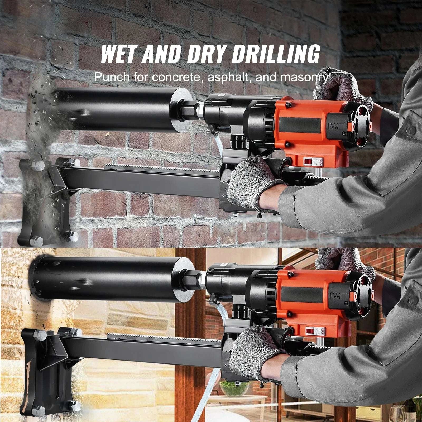 8-Inch Wet & Dry Diamond Core Drill Rig 750RPM Concrete Drilling Machine-United States