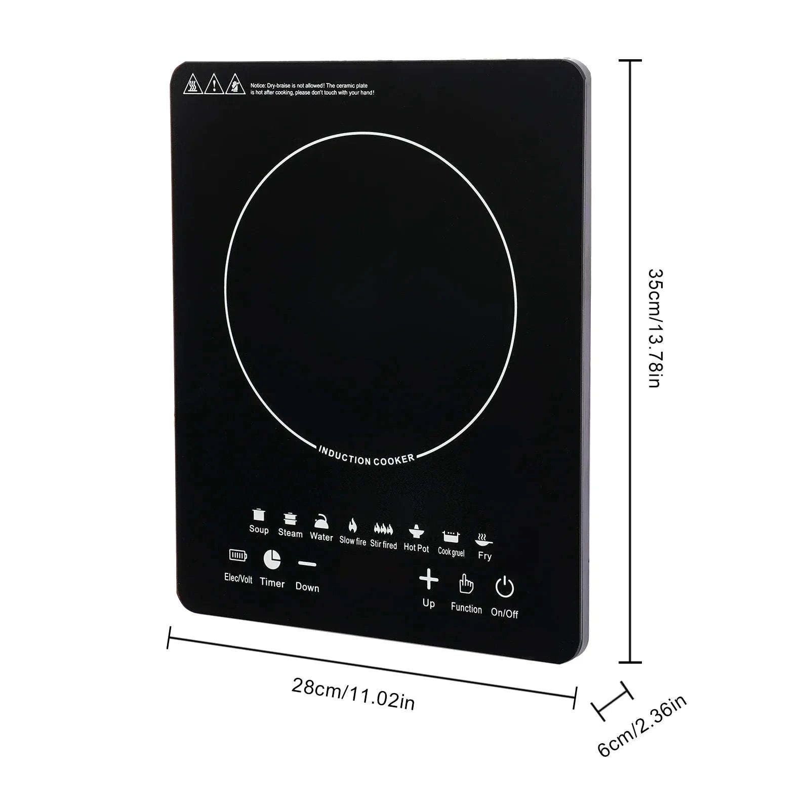8-Level Induction Cooktop with Timer, 750W Countertop Stove-United States