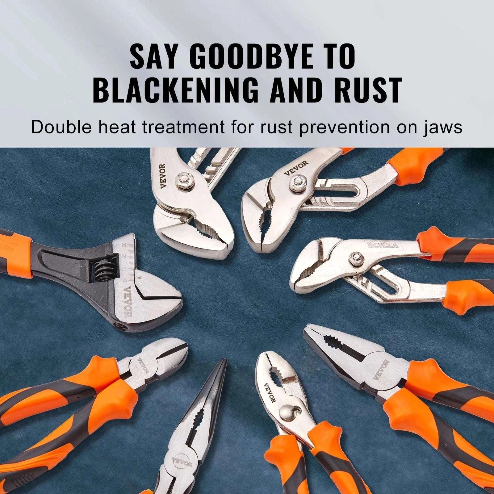 8-Piece Pliers Set with Adjustable Wrench Heavy-Duty Steel Tools Kit-6 to 12 inch 8 sets / United States