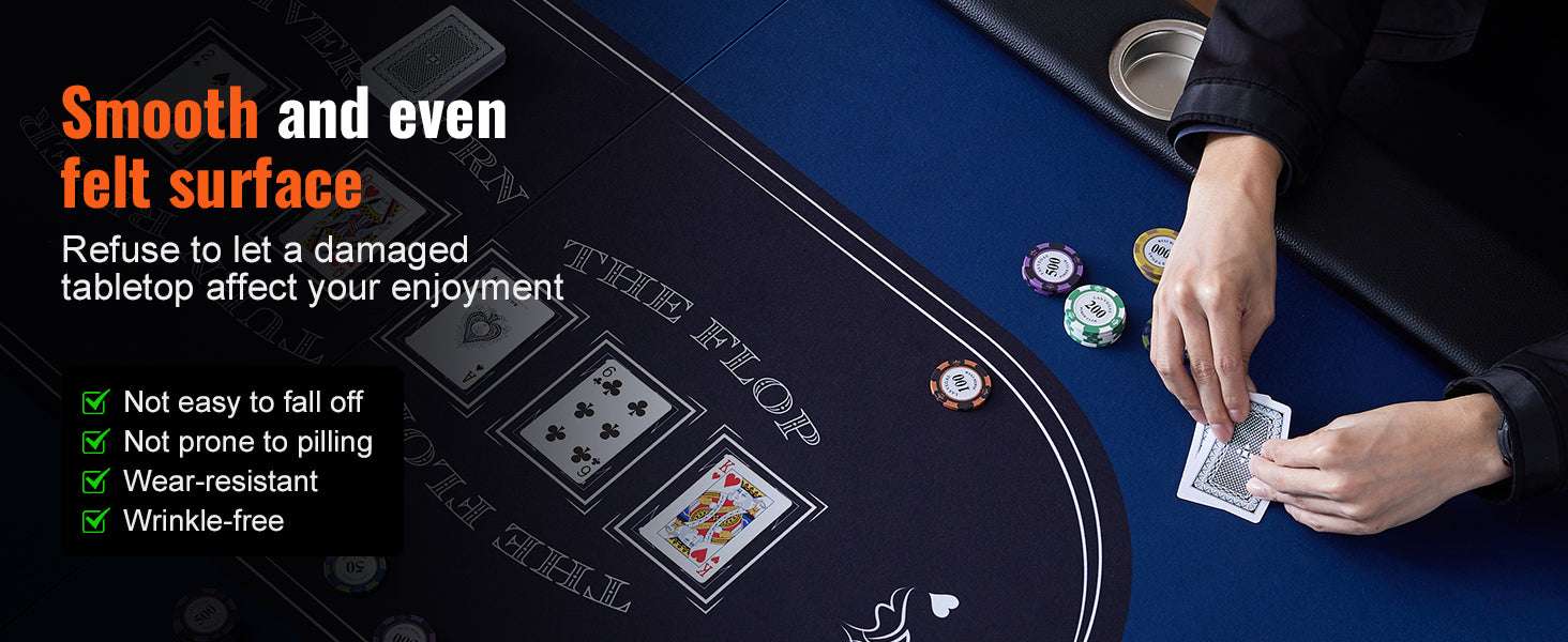 8 Player Foldable Poker Table with Cup Holders & Padded Rails-8players / United States