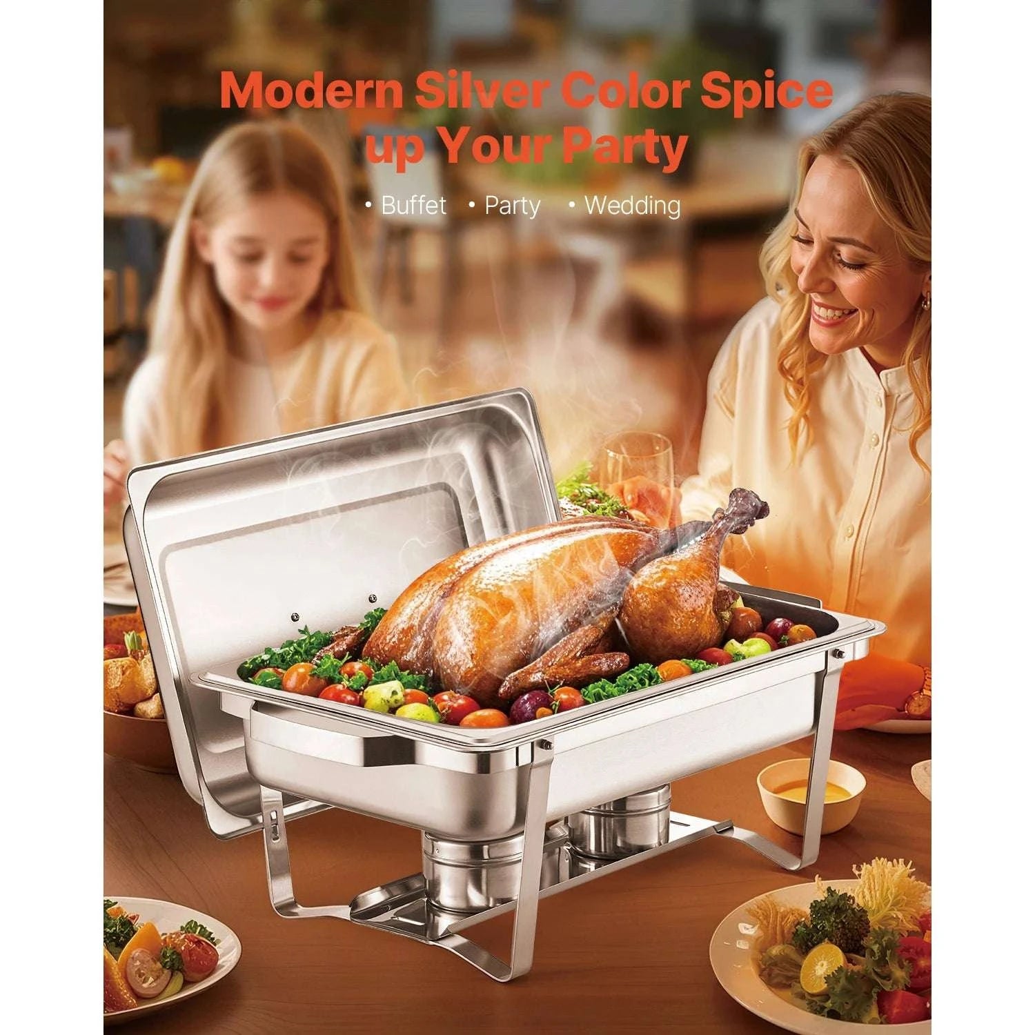 8 Qt Chafing Dish Buffet Set 6 Pack Stainless Steel Catering Set-6 packs / france