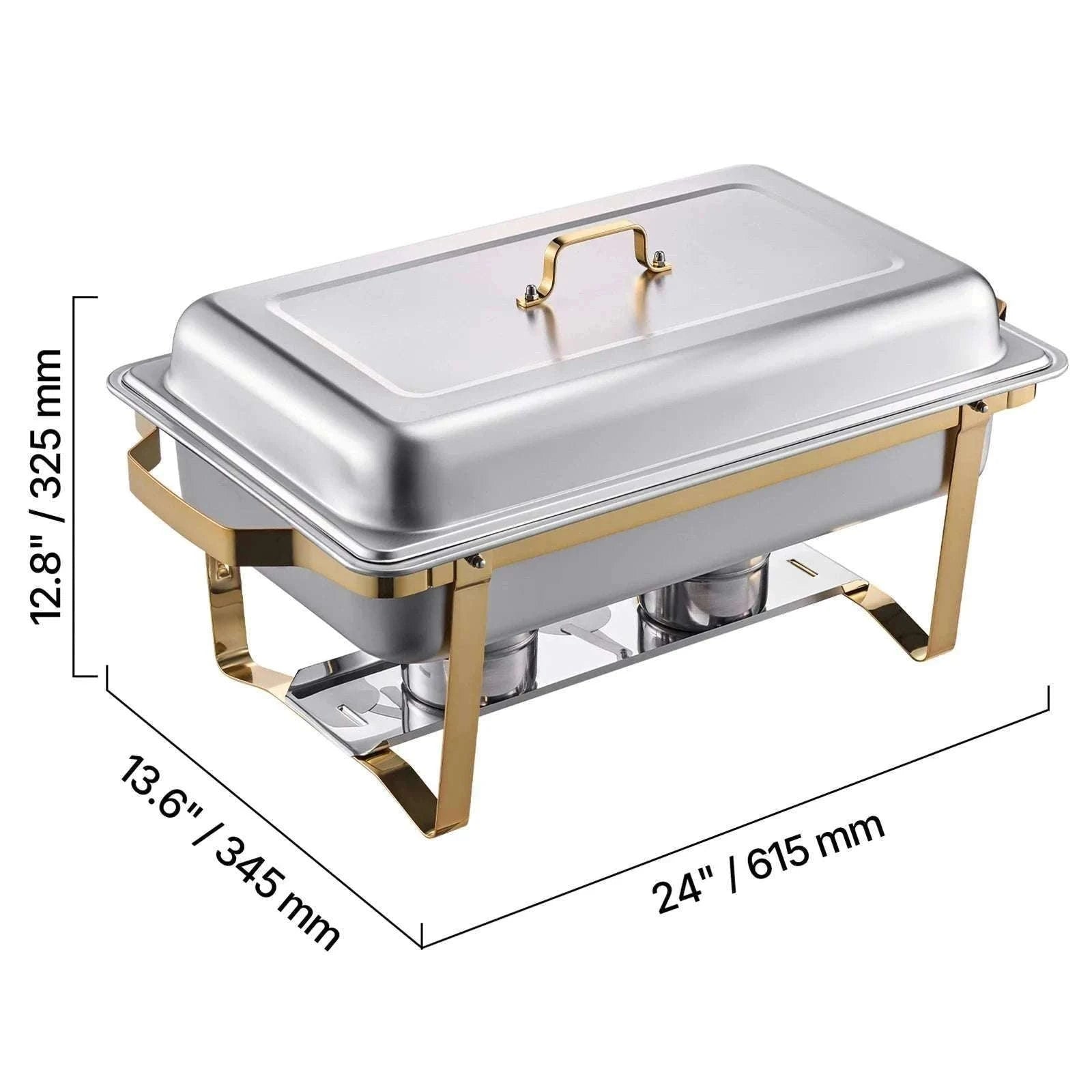 8 Qt Chafing Dish Buffet Set with 6 Pans for Catering & Events-Gold 4pcs / UNITED KINGDOM