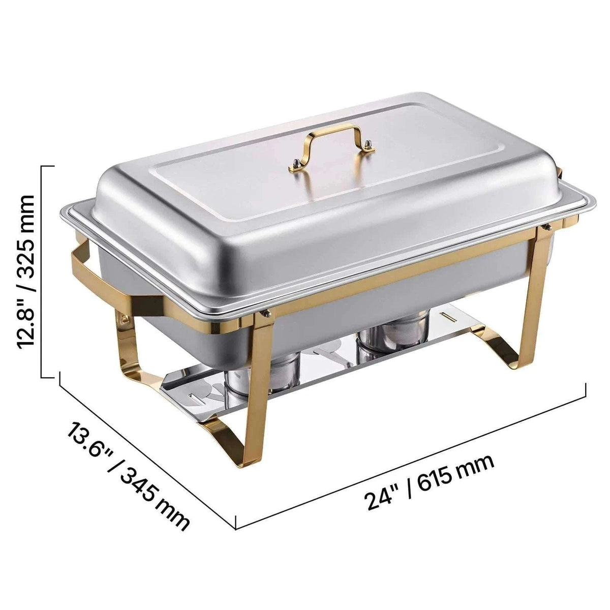 8 Qt Chafing Dish Buffet Set with 6 Pans for Catering & Events-Gold 4pcs / UNITED KINGDOM