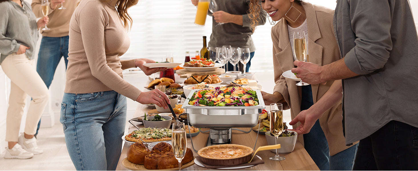8 Qt Rectangle Chafing Dish Buffet Warmer Set-2 Packs / United States