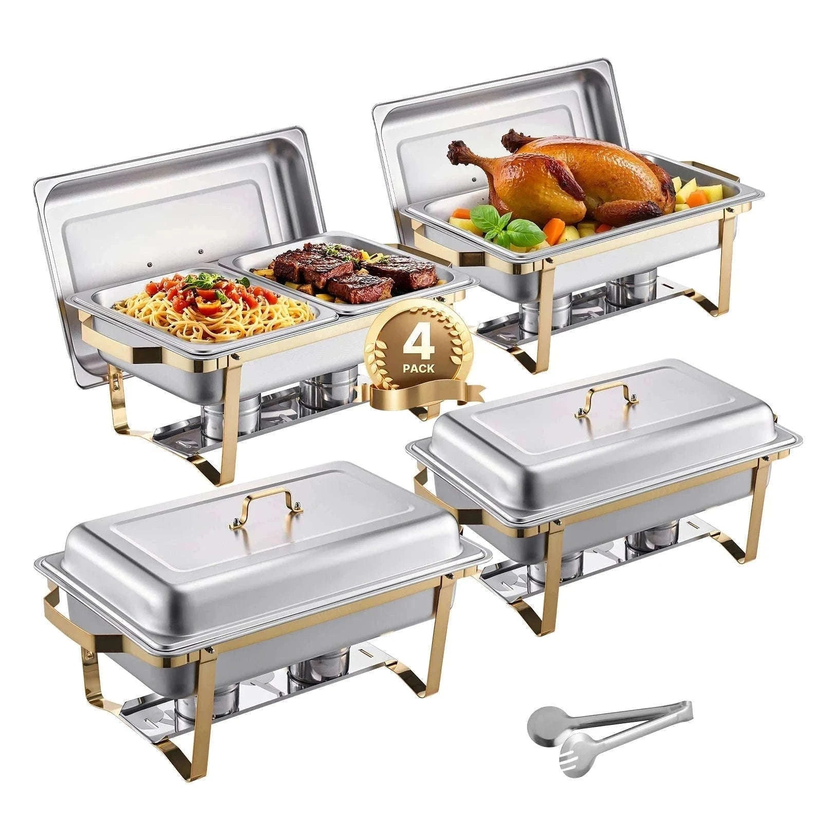 8 Qt Rectangle Chafing Dish Buffet Warmer Set-2 Packs / United States