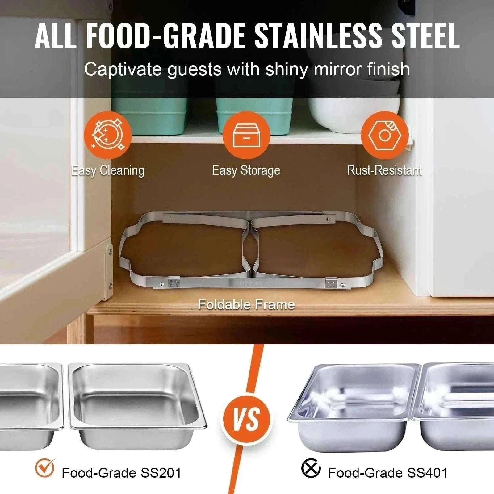 8 Qt Rectangle Chafing Dish Buffet Warmer Set-2 Packs / United States