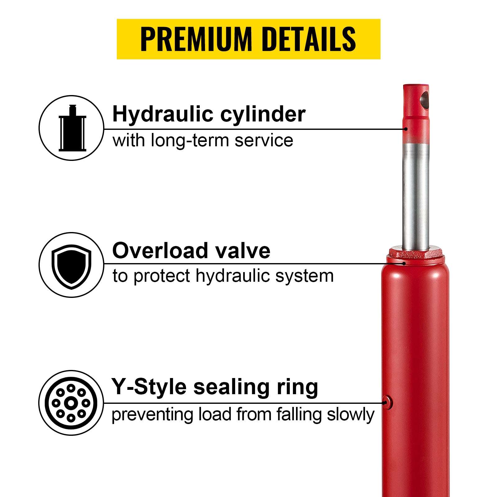 8 Ton Hydraulic Long Ram Jack for Engine Hoists & Shop Cranes-United States