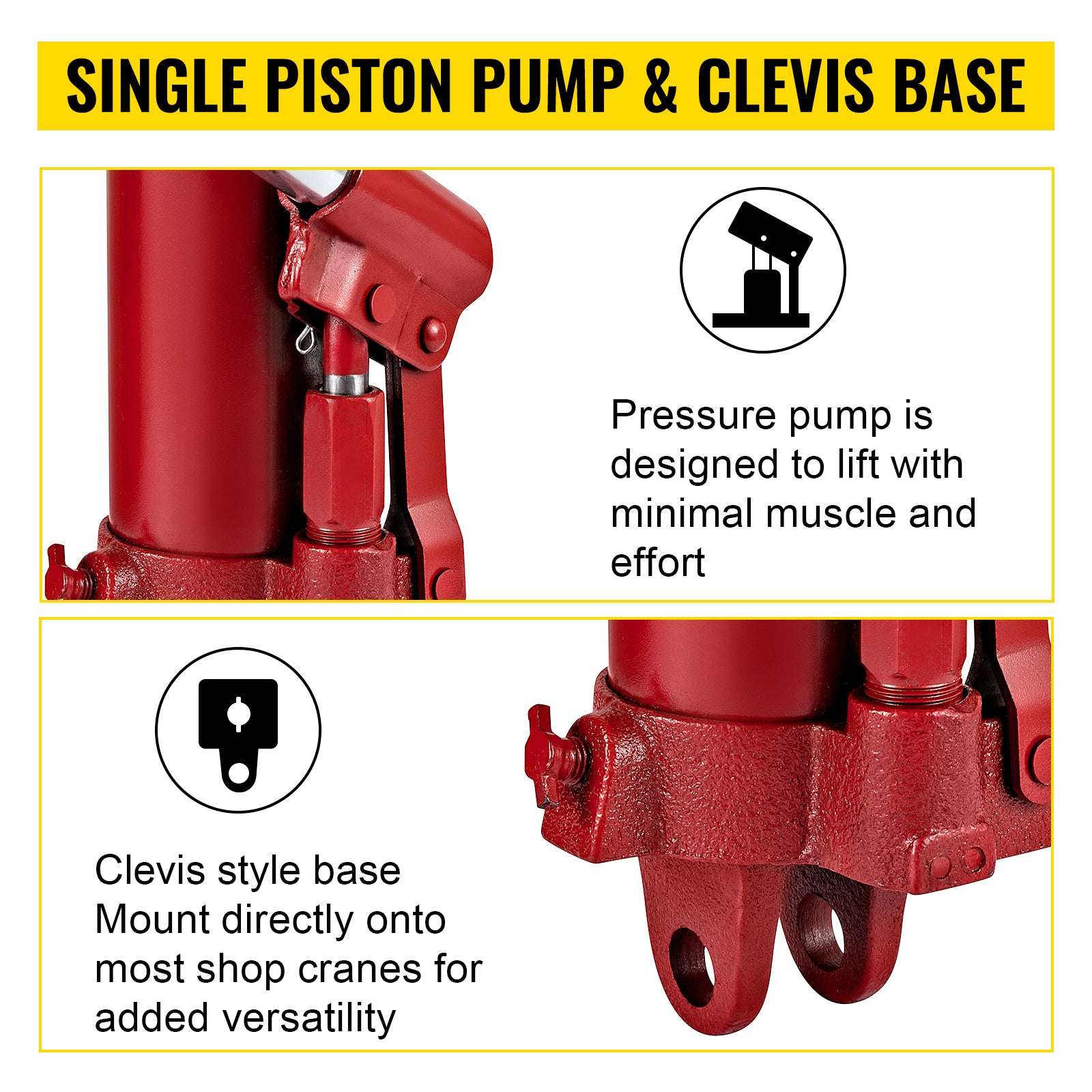 8 Ton Hydraulic Long Ram Jack for Engine Hoists & Shop Cranes-United States