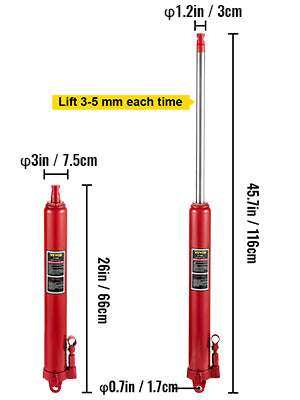 8 Ton Hydraulic Long Ram Jack for Engine Hoists & Shop Cranes-United States