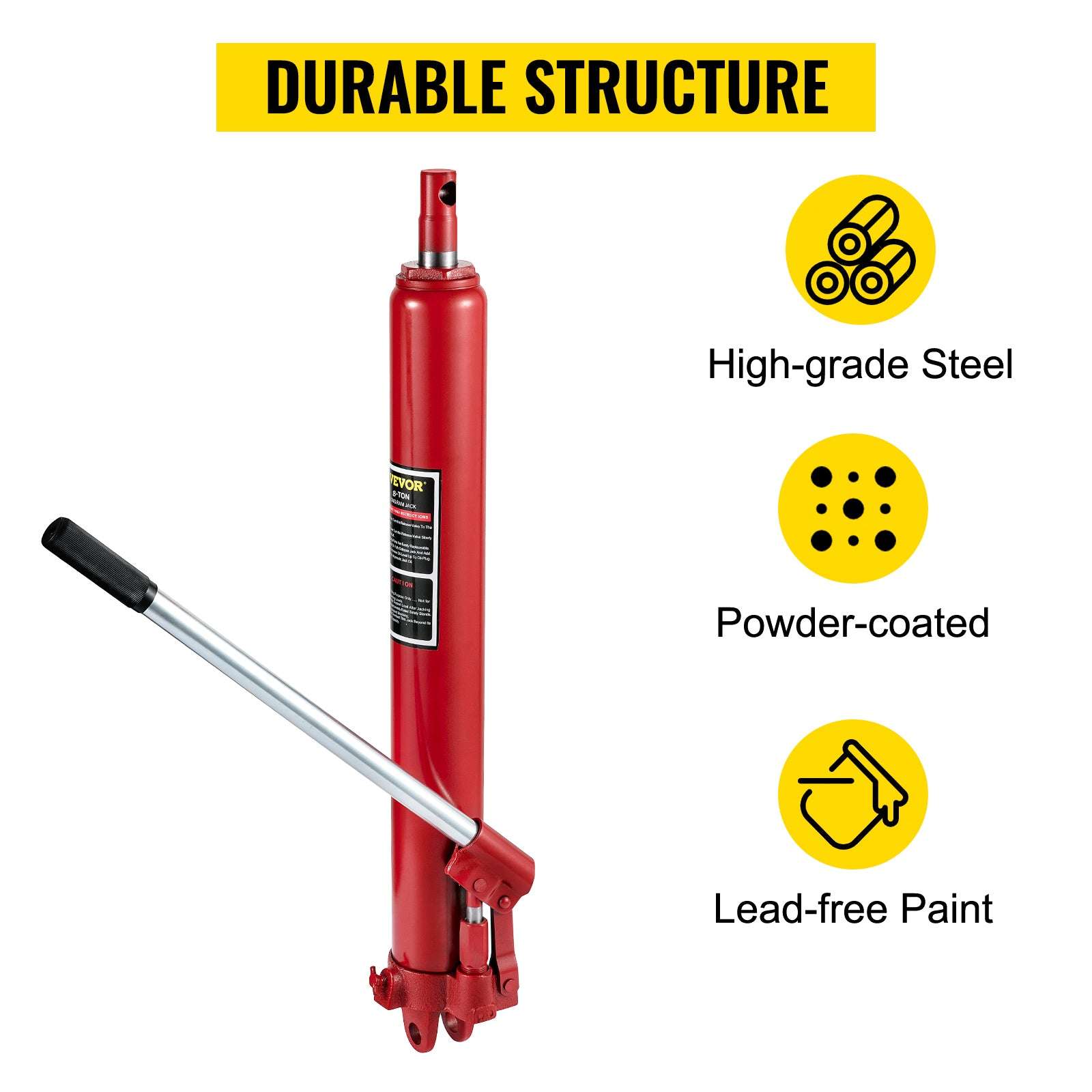 8 Ton Hydraulic Long Ram Jack for Engine Hoists & Shop Cranes-United States