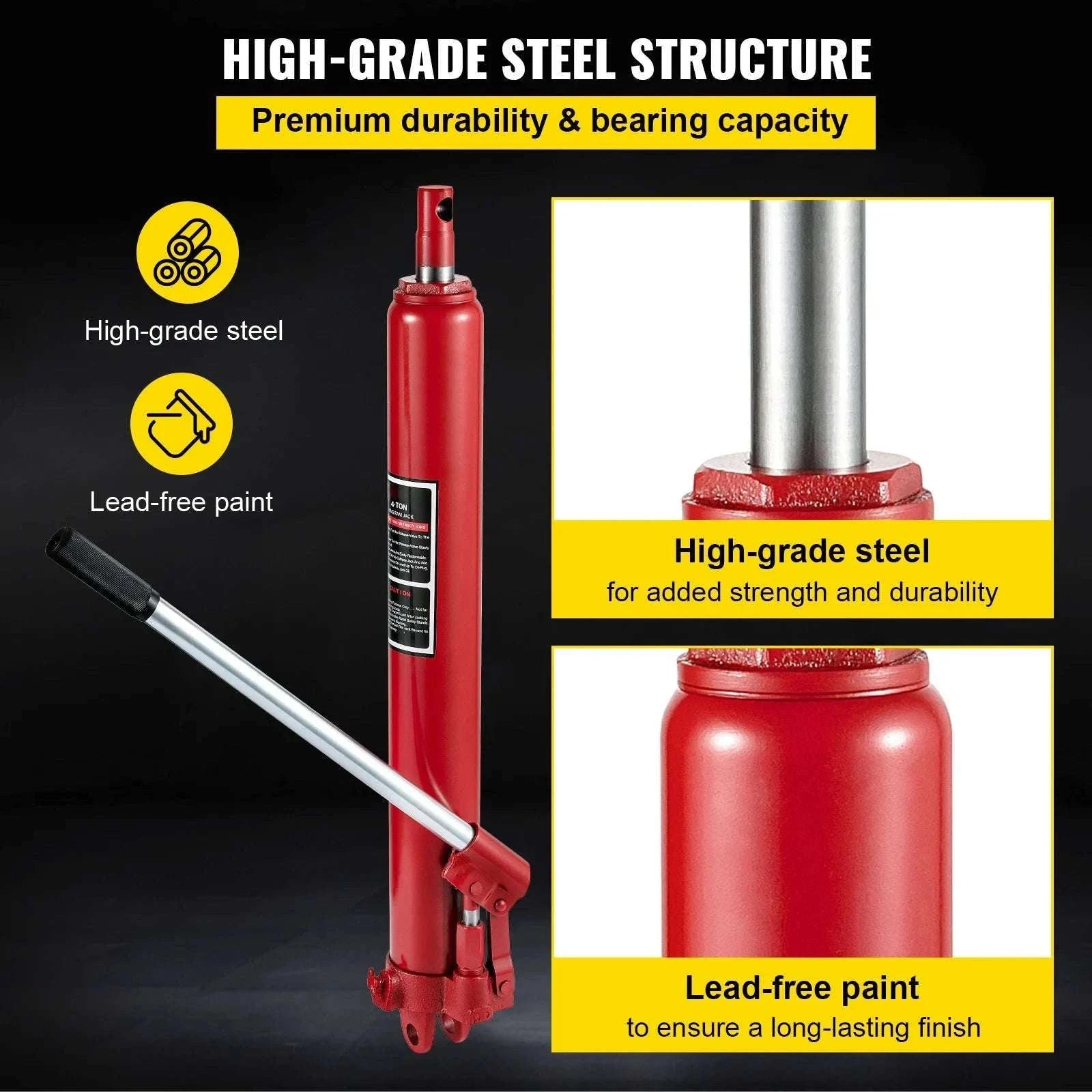8 Ton Hydraulic Long Ram Jack for Engine Hoists & Shop Cranes-United States